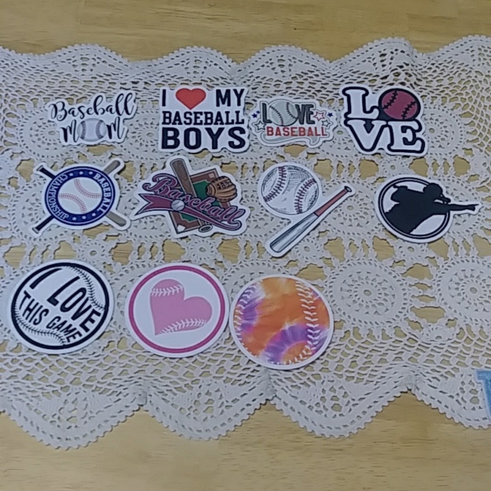 Baseball Mom stickers, new items
